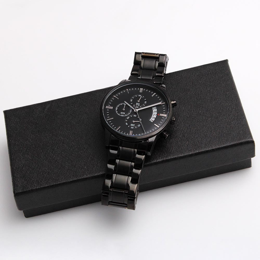 To My Son – Personalized Christmas Engraved Black Watch