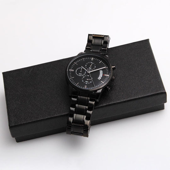 To My Son – Personalized Christmas Engraved Black Watch