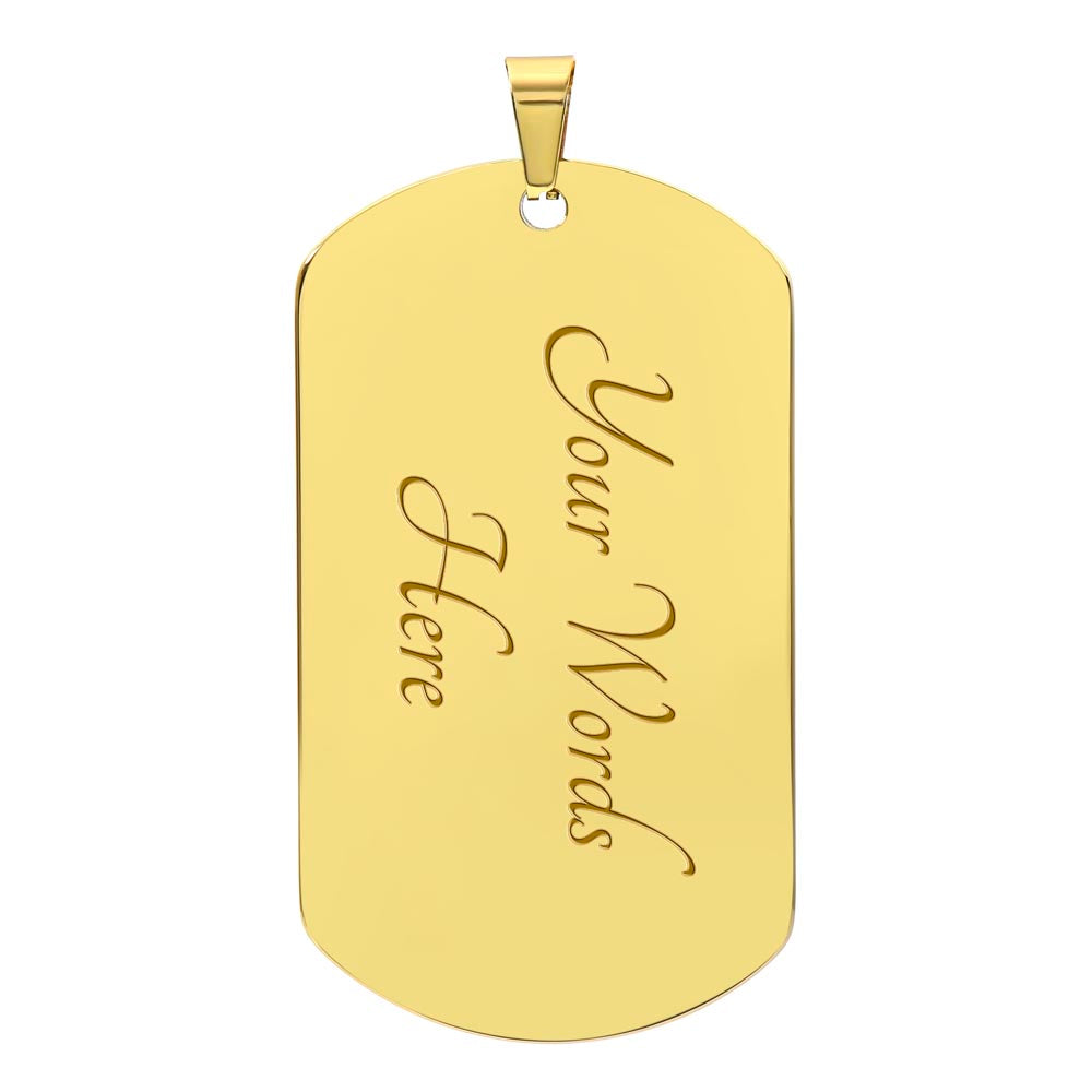 To My Grandson - Beautiful Love Tag - Gift Set - SS9V3 Jewelry ShineOn Fulfillment Military Chain (Gold) Yes