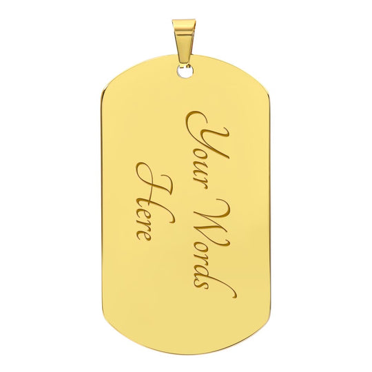 To My Grandson - Beautiful Love Tag - Gift Set - SS9V3 Jewelry ShineOn Fulfillment Military Chain (Gold) Yes