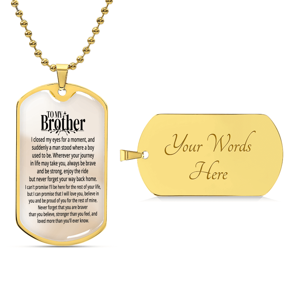 To My Brother | Personalized Gift | Keychain - SSBKC4 Jewelry ShineOn Fulfillment Military Chain (Gold) Yes