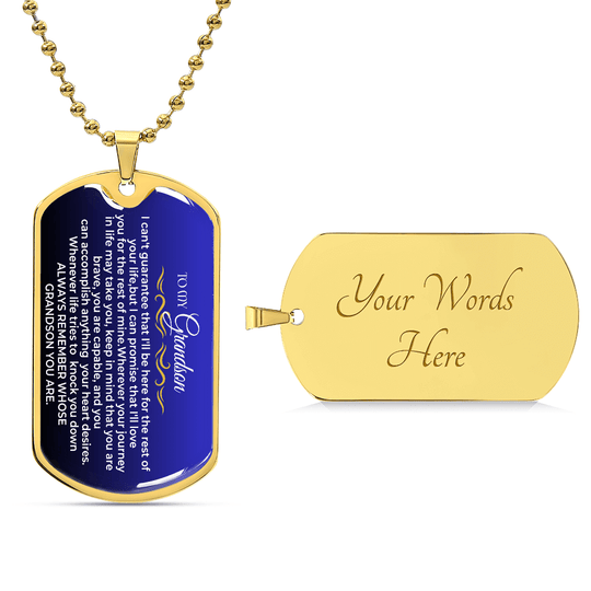 To My Grandson - Love Tag - SS426GS-D9 Jewelry ShineOn Fulfillment