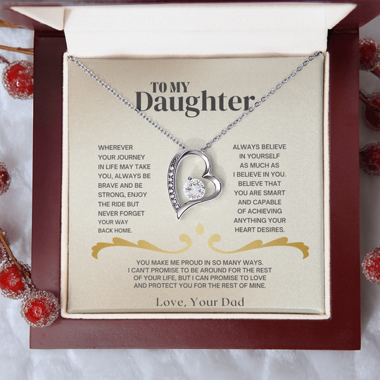 To My Daughter - Love Dad - Necklace Gift Set Jewelry ShineOn Fulfillment