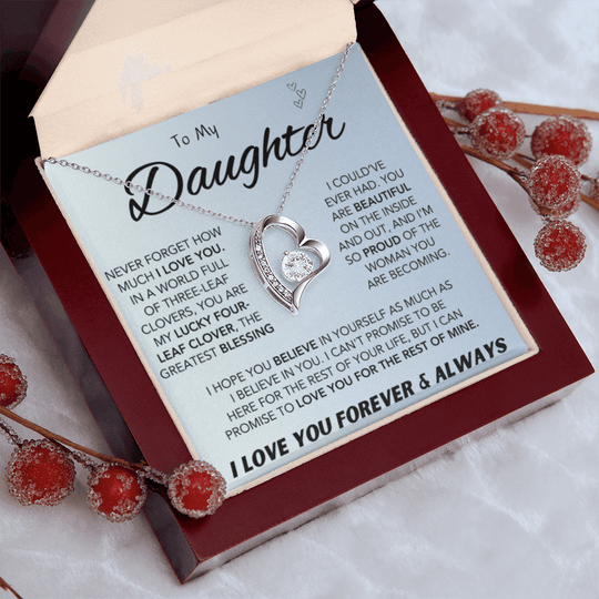 To My Daughter Forever Love Necklace – Meaningful Gift for Daughter - IV56D