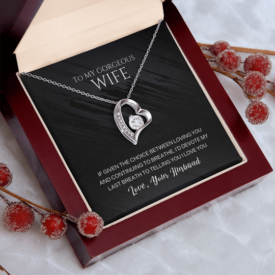 To My Gorgeous Wife - Last Breath - Forever Love Necklace Gift Set - SSW26 Jewelry ShineOn Fulfillment
