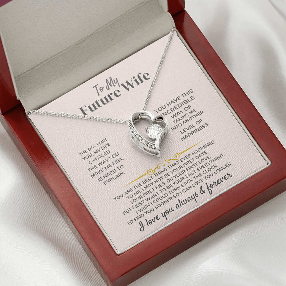 To My Future Wife necklace gift set with heartfelt message, perfect as a Birthday Gift For Future Wife.
