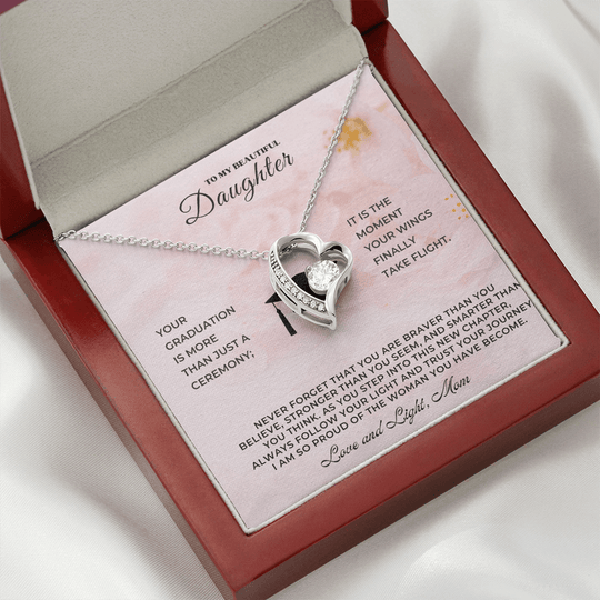 Sentimental Keepsake Jewelry for Daughter - Forever Love Necklace in gift box with heartfelt message.