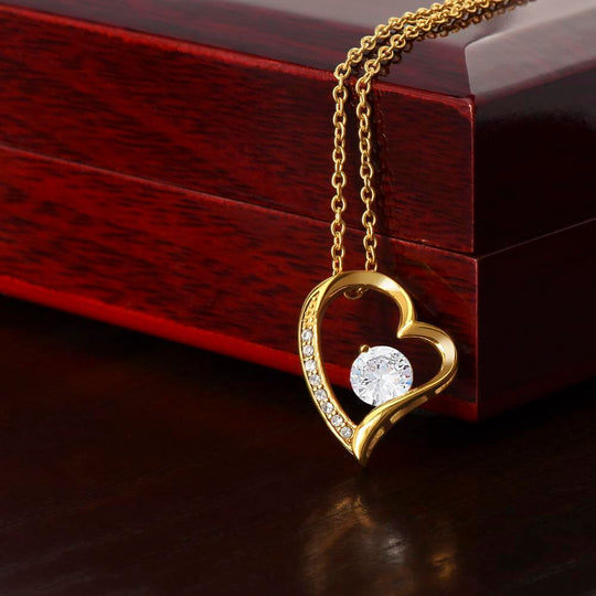 Beautiful heart-shaped gold necklace with sparkling decoration, perfect for a girlfriend necklace gift.