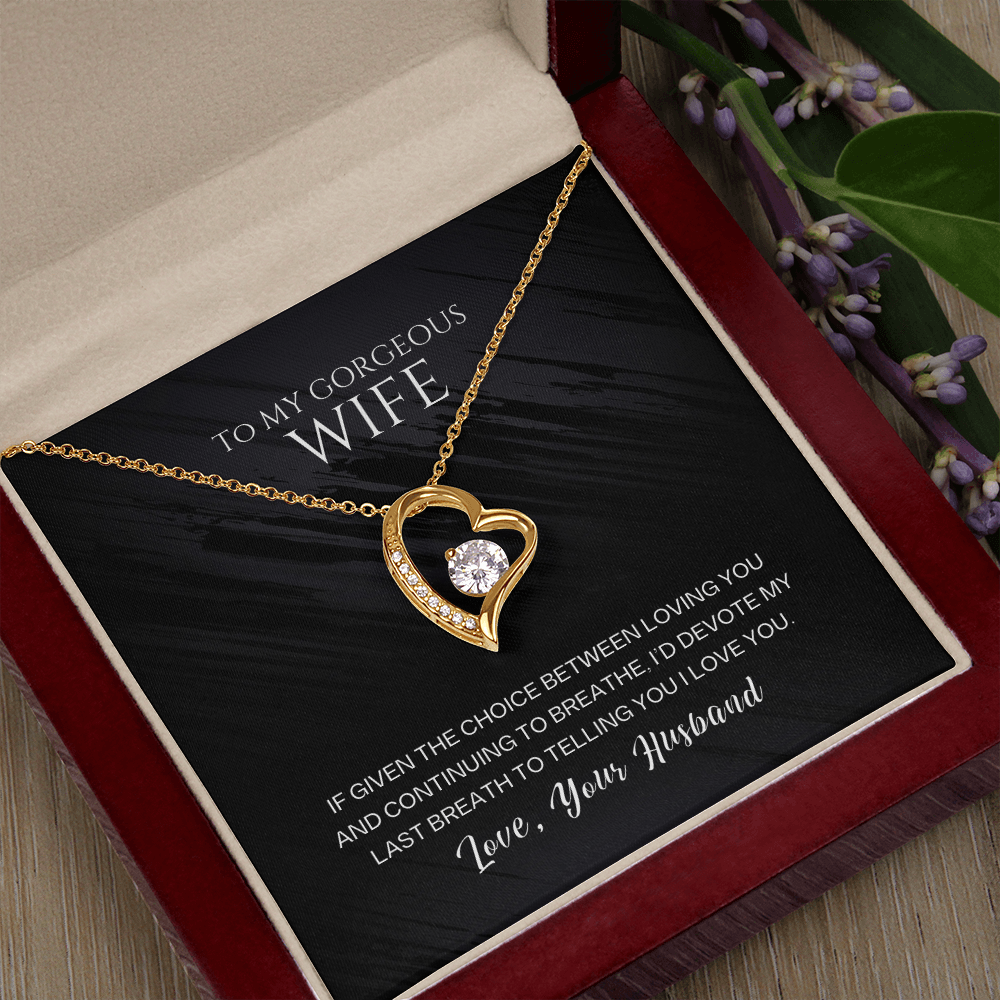 To My Gorgeous Wife - Last Breath - Forever Love Necklace Gift Set - SSW26 Jewelry ShineOn Fulfillment