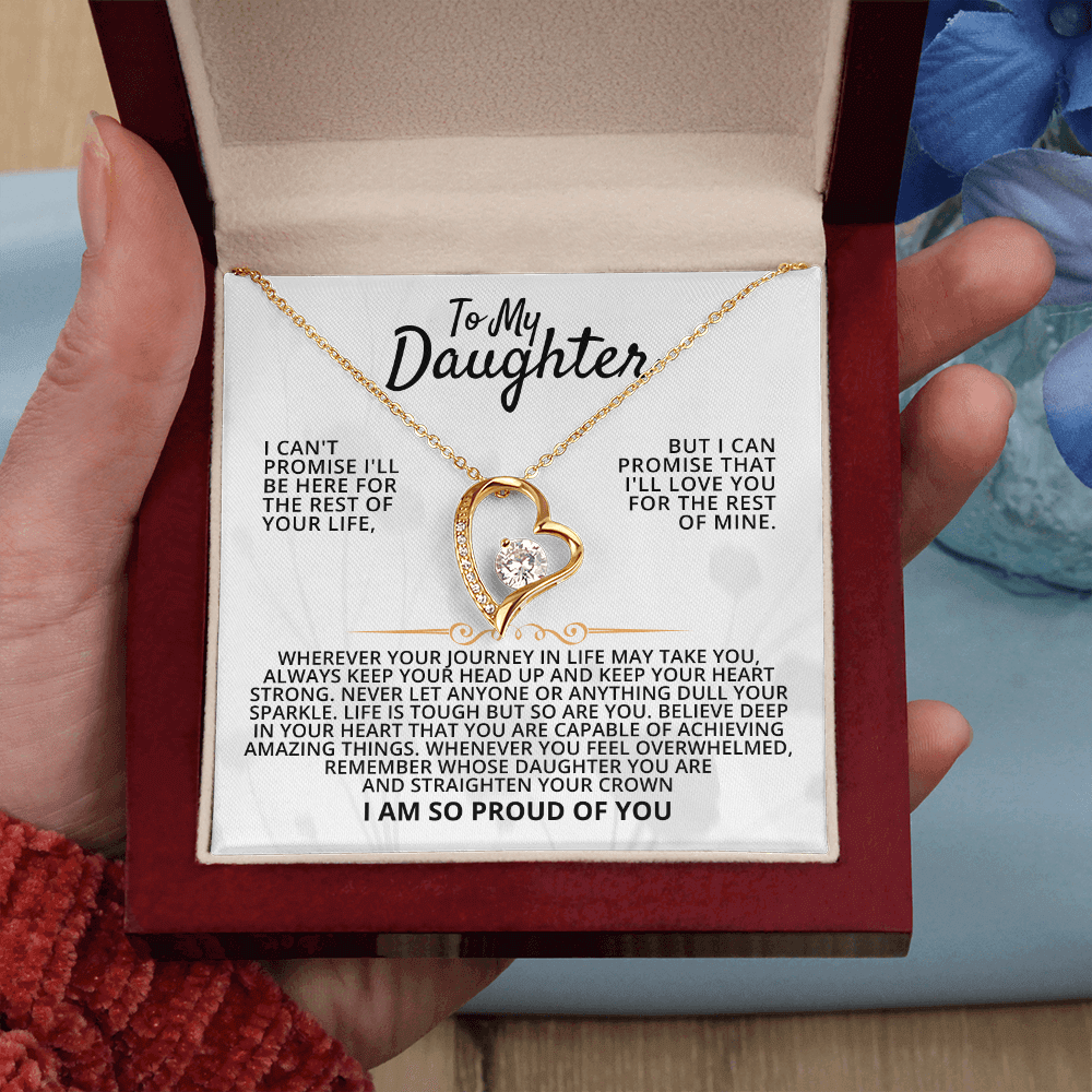 To My Daughter necklace in gift box, a meaningful daughter graduation or birthday gift to cherish forever.