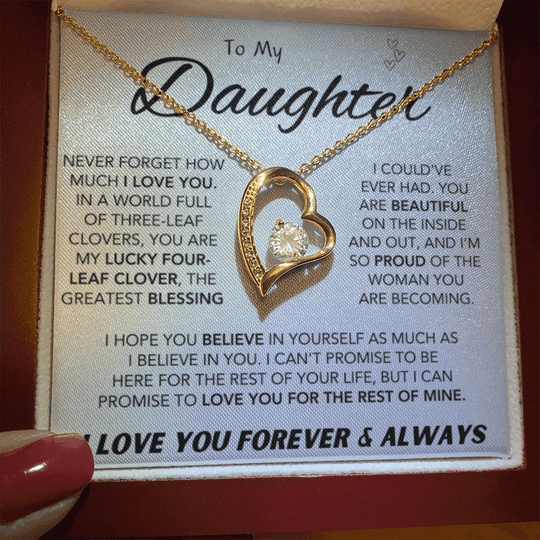 To My Daughter Forever Love Necklace – Meaningful Gift for Daughter - IV56D