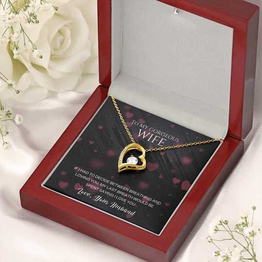 To  My Gorgeous  Wife - I Love You - Forever Love Necklace Gift Set - SSW27