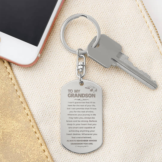 To My Grandson | Remember Whose Grandson You Are | Personalized Keychain - SS293V7 Jewelry ShineOn Fulfillment