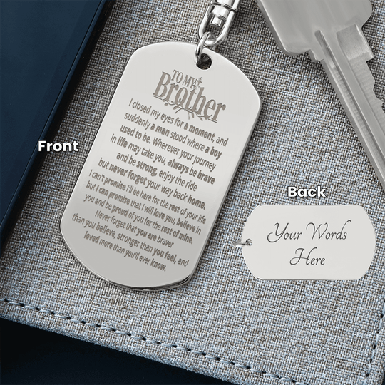 To My Brother | Personalized Keychain - SSB1V1 Jewelry ShineOn Fulfillment