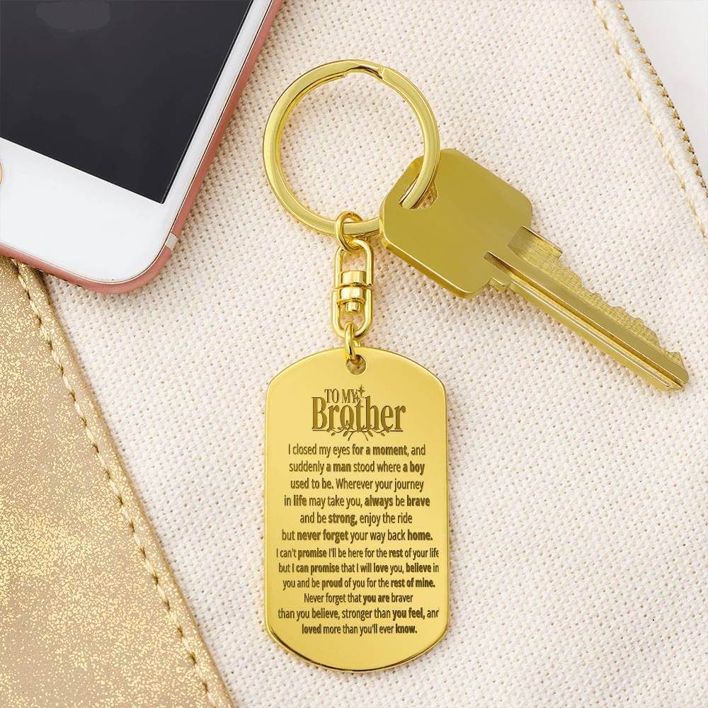 To My Brother | Personalized Keychain - SSB1V1 Jewelry ShineOn Fulfillment