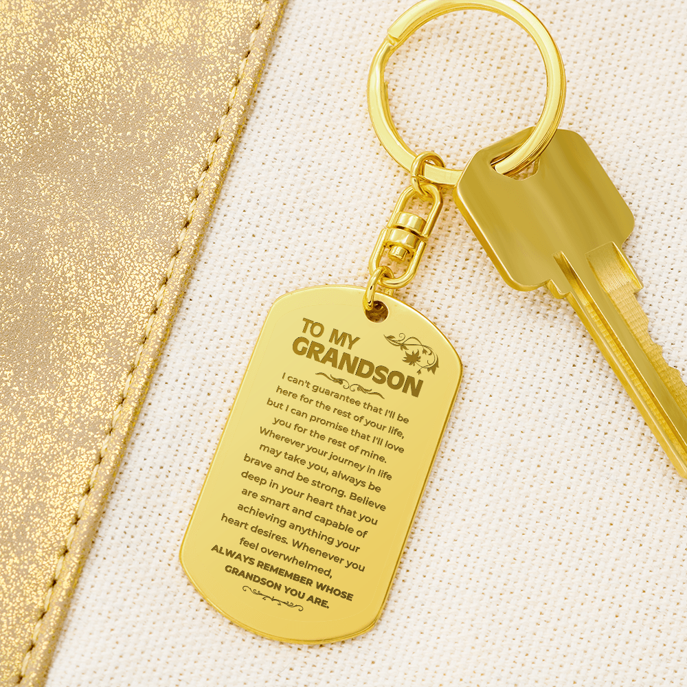 To My Grandson | Remember Whose Grandson You Are | Personalized Keychain - SS293V7 Jewelry ShineOn Fulfillment