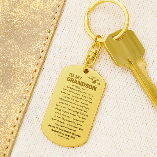 To My Grandson | Remember Whose Grandson You Are | Personalized Keychain - SS293V7 Jewelry ShineOn Fulfillment