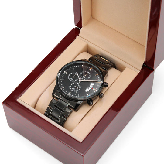 To My Dad – Personalized Christmas Engraved Black Watch