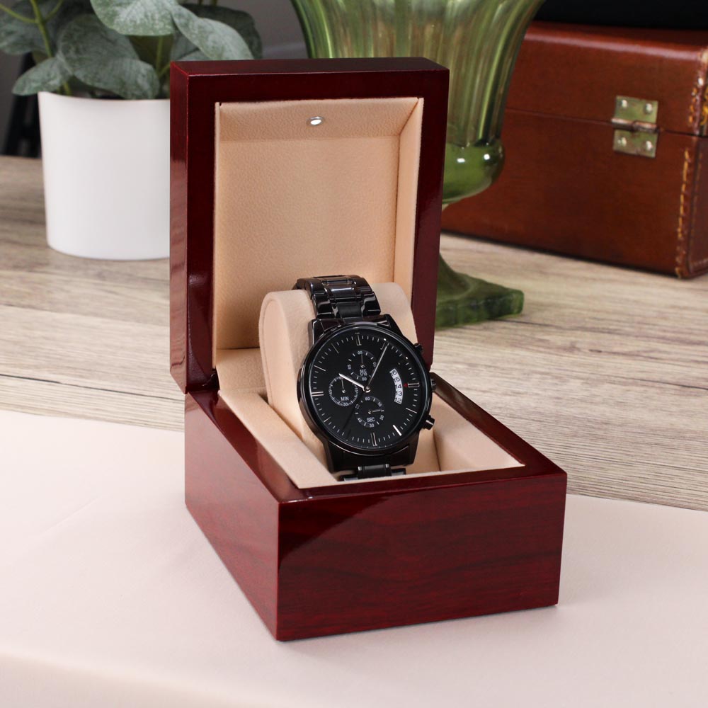 Dear Dad - Engraved Chronograph Watch - SS50S6 Jewelry ShineOn Fulfillment