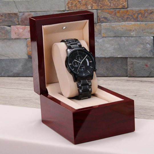 To My Son – Personalized Christmas Engraved Black Watch