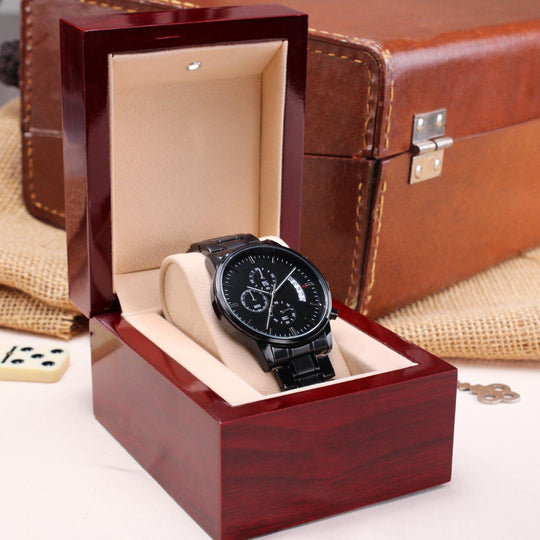 To My Dad – Personalized Christmas Engraved Black Watch