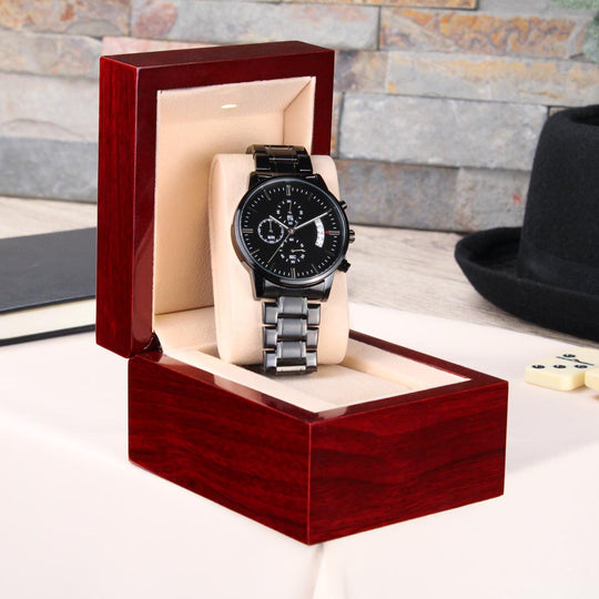 To My Dad – Personalized Christmas Engraved Black Watch