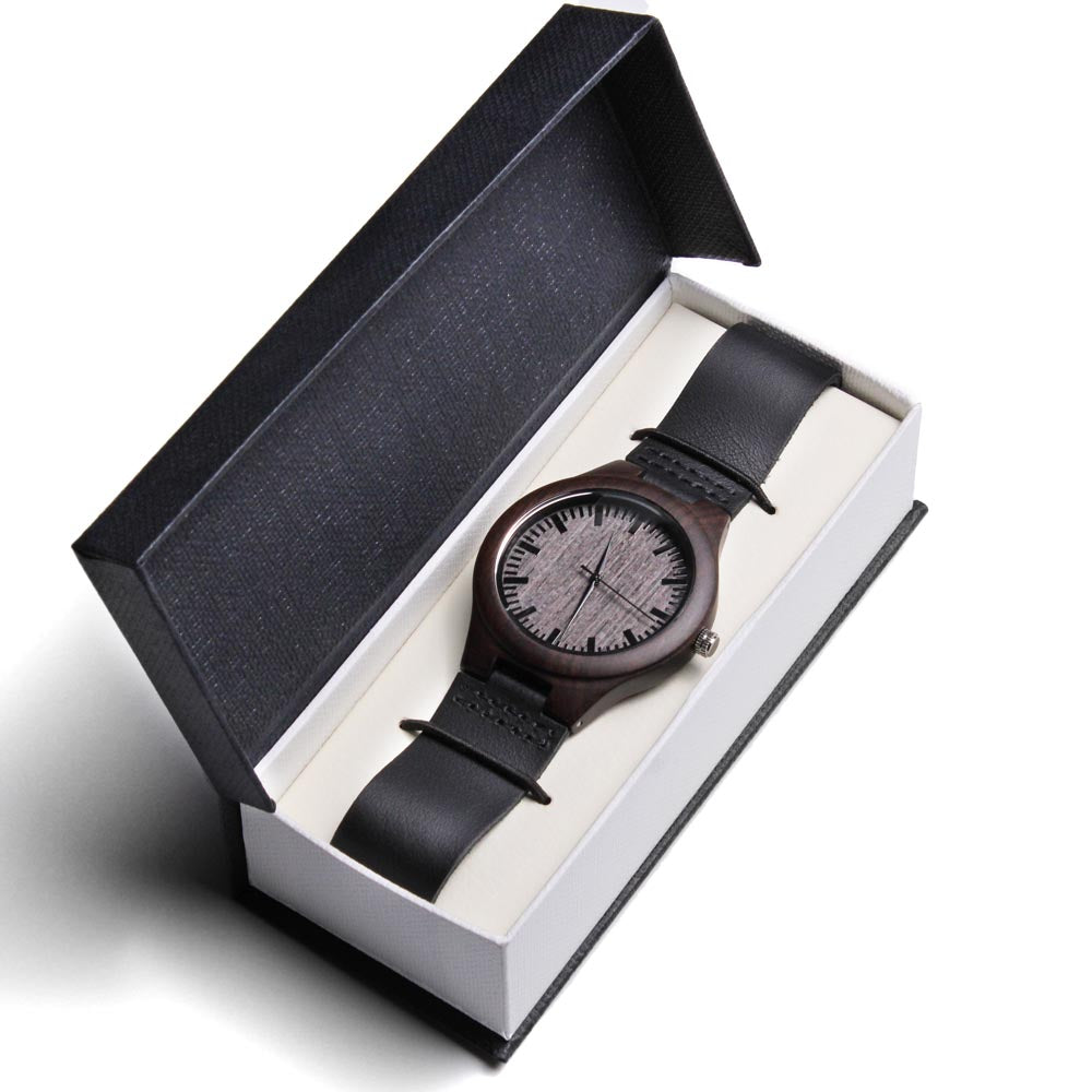 To My Dad - Premium Engraved Wood Watch - SS485 Watches ShineOn Fulfillment Standard Box