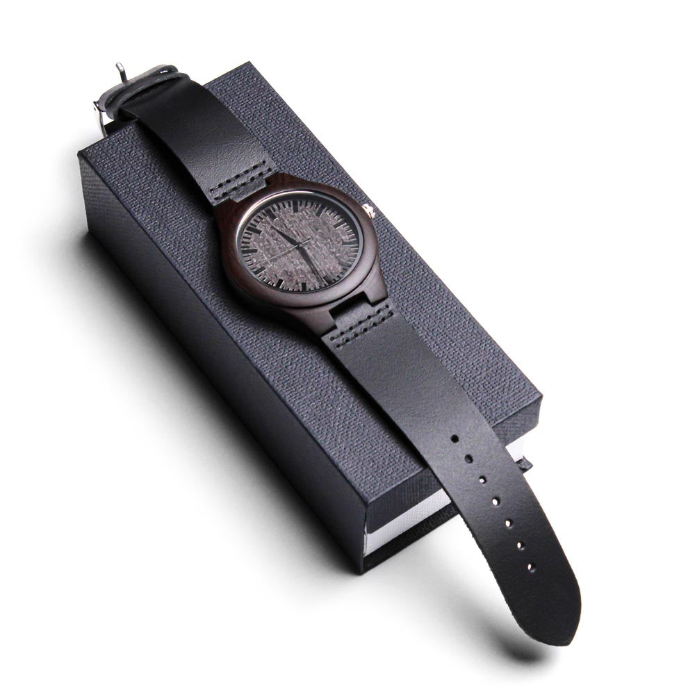 To My Dad - Premium Engraved Wood Watch - SS484 Watches ShineOn Fulfillment