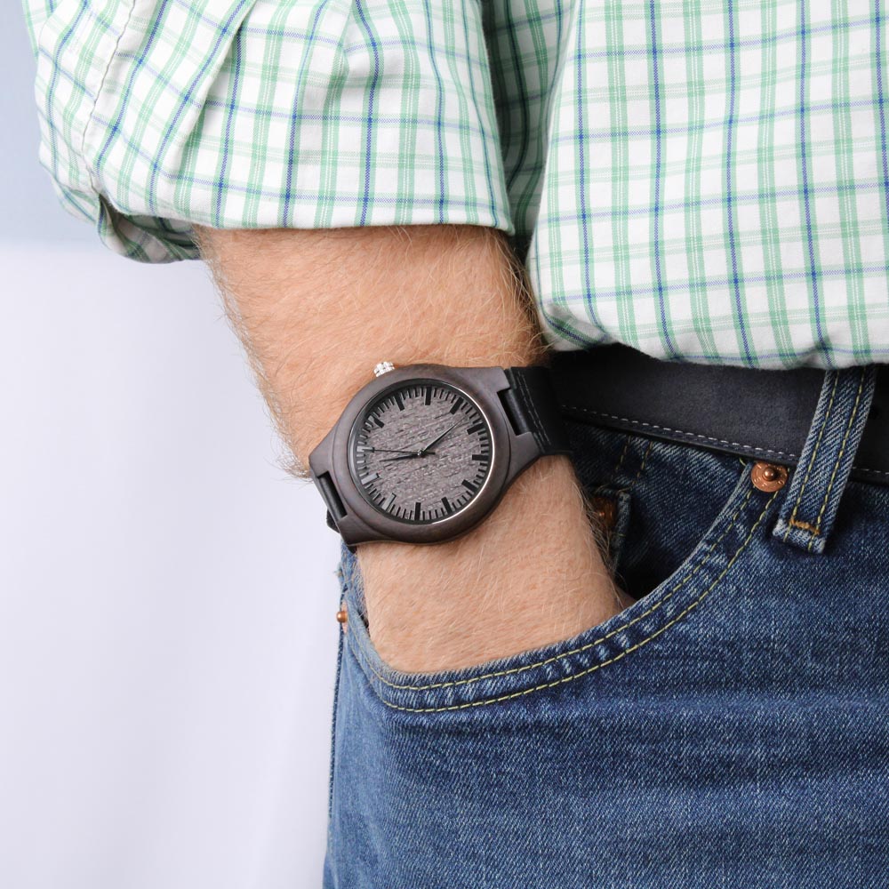 To My Dad - Premium Engraved Wood Watch - SS484 Watches ShineOn Fulfillment