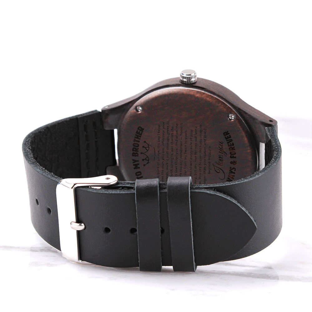 To My Brother - Premium Engraved Wood Watch - SSBW3 Watches ShineOn Fulfillment
