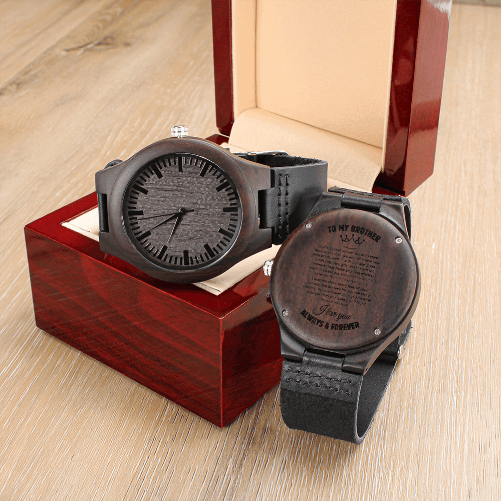 To My Brother - Premium Engraved Wood Watch - SSBW3 Watches ShineOn Fulfillment