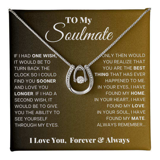 Sentimental birthday gift for soulmate featuring elegant necklace and romantic message card.