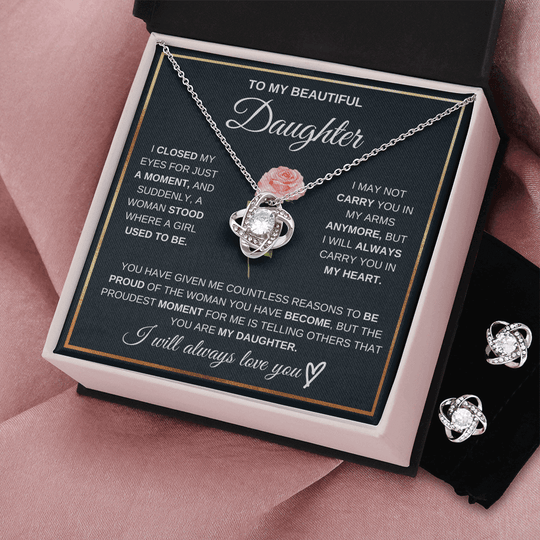 To My Beautiful Daughter - Necklace & Earrings - Beautiful Gift Set - SSD51 Jewelry ShineOn Fulfillment