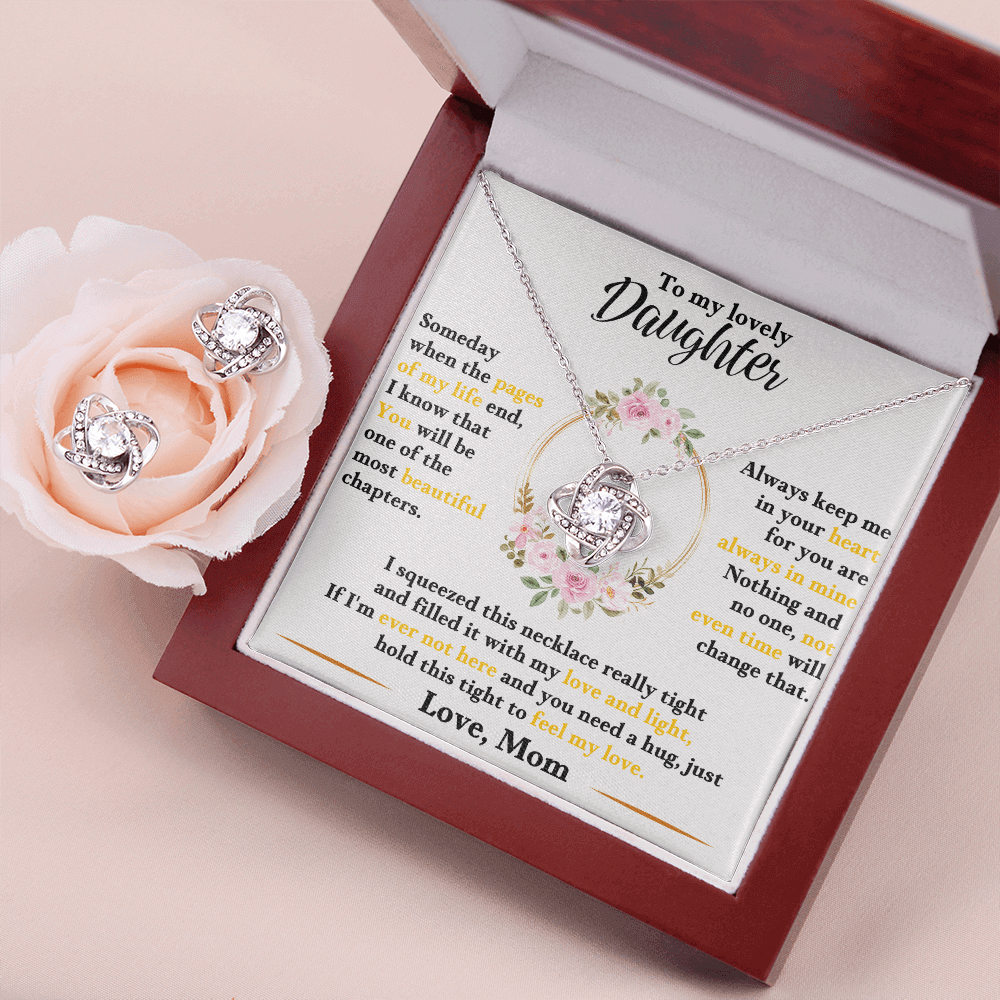 To My Lovely Daughter - Necklace & Earrings - Beautiful Gift Set - SSD35 Jewelry ShineOn Fulfillment