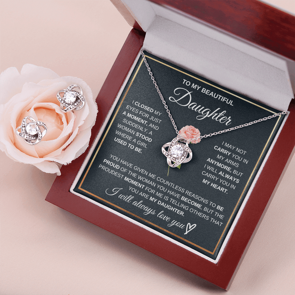 To My Beautiful Daughter - Necklace & Earrings - Beautiful Gift Set - SSD51 Jewelry ShineOn Fulfillment