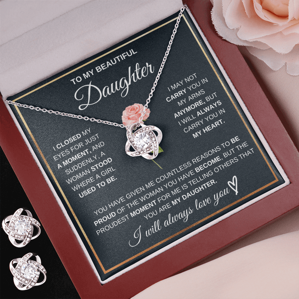 To My Beautiful Daughter - Necklace & Earrings - Beautiful Gift Set - SSD51 Jewelry ShineOn Fulfillment