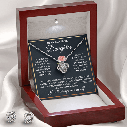 To My Beautiful Daughter - Necklace & Earrings - Beautiful Gift Set - SSD51 Jewelry ShineOn Fulfillment