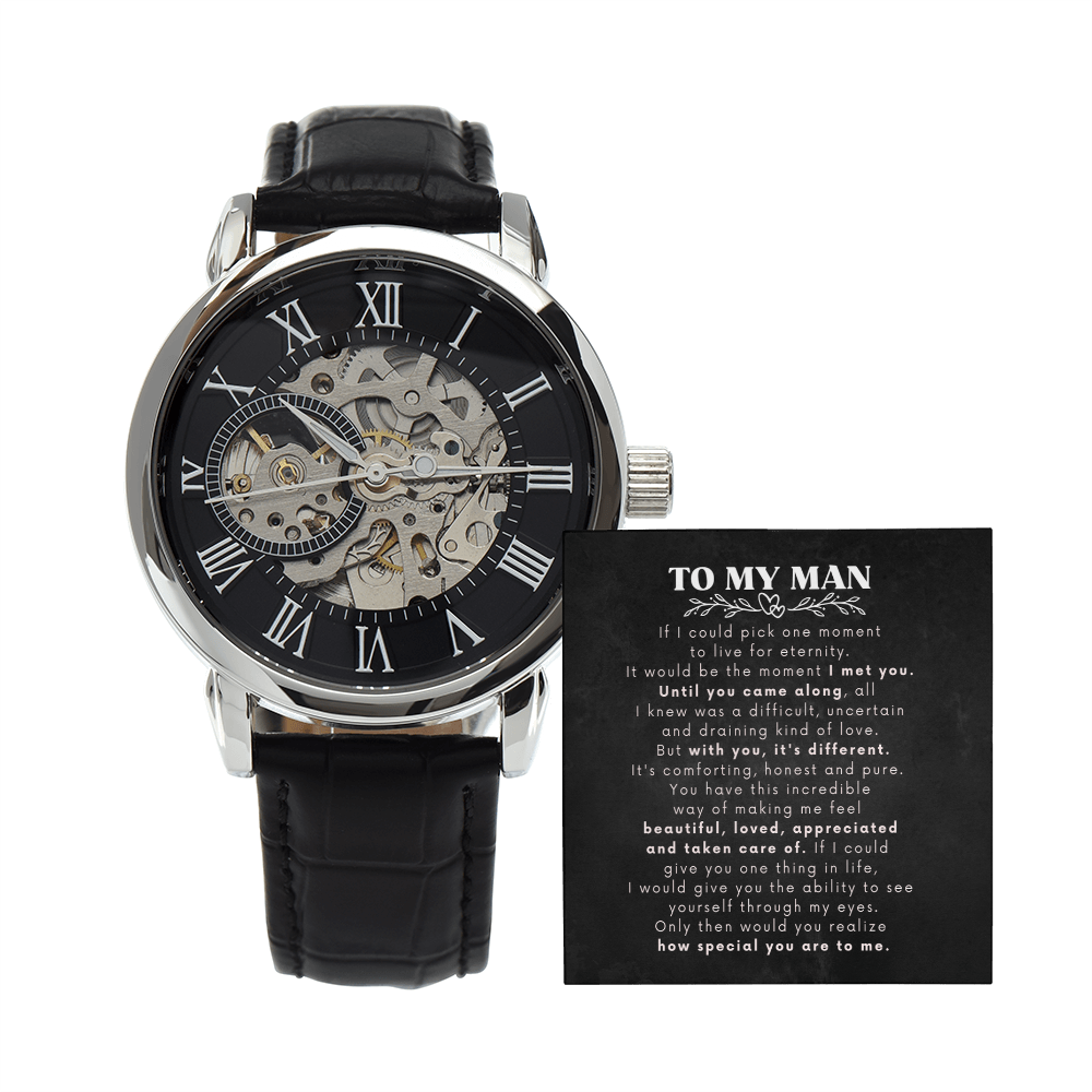 To My Man | I Met You | Personalized Watch - SSTMW5 Jewelry ShineOn Fulfillment Luxury Box w/LED