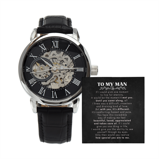 To My Man | I Met You | Personalized Watch - SSTMW5 Jewelry ShineOn Fulfillment Luxury Box w/LED