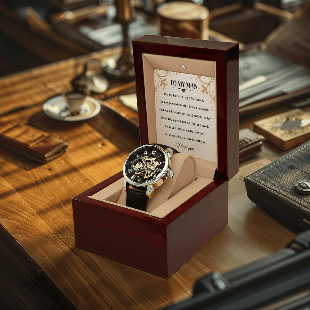 To My Man | I Love You | Personalized Watch - SSMW3 Jewelry ShineOn Fulfillment Luxury Box w/LED
