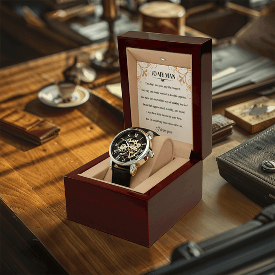 To My Man | I Love You | Personalized Watch - SSMW3 Jewelry ShineOn Fulfillment Luxury Box w/LED