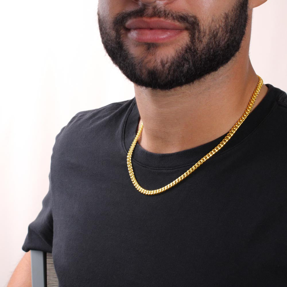 To My Grandson-In-Law Classic Men's Cuban Link Chain Necklace