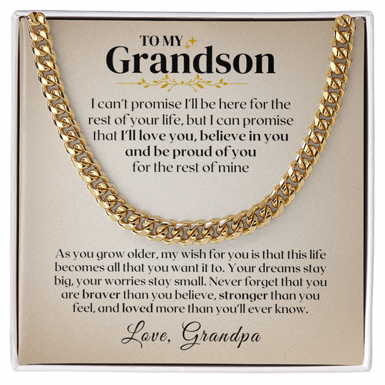 To My Grandson - Rest Of Mine - Gift Set - SS330v2 Jewelry ShineOn Fulfillment 18K Yellow Gold Finish Standard Box