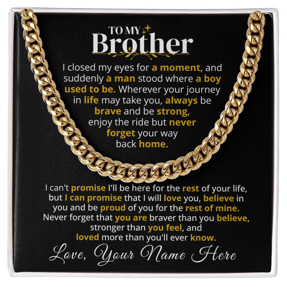 To My Brother - Rest Of Mine - Gift Set - SSB1V1 Jewelry ShineOn Fulfillment 18K Yellow Gold Finish Standard Box