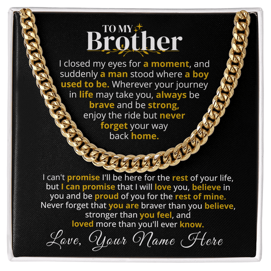 To My Brother - Rest Of Mine - Gift Set - SSB1V1 Jewelry ShineOn Fulfillment 18K Yellow Gold Finish Standard Box