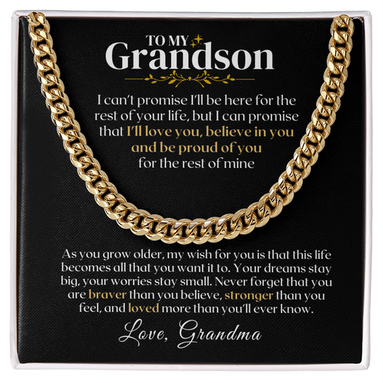 To My Grandson - Rest Of Mine - Gift Set - SS330v3 Jewelry ShineOn Fulfillment 18K Yellow Gold Finish Standard Box