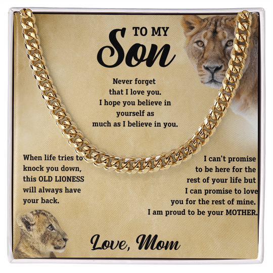 To My Son - Love Mom - Cuban Chain Gift Set - SS11V2 Jewelry ShineOn Fulfillment