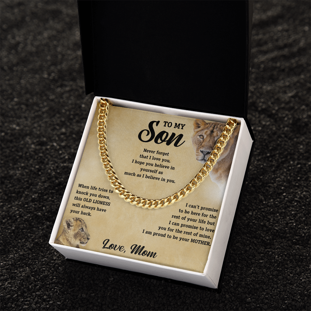 To My Son - Love Mom - Cuban Chain Gift Set - SS11V2 Jewelry ShineOn Fulfillment