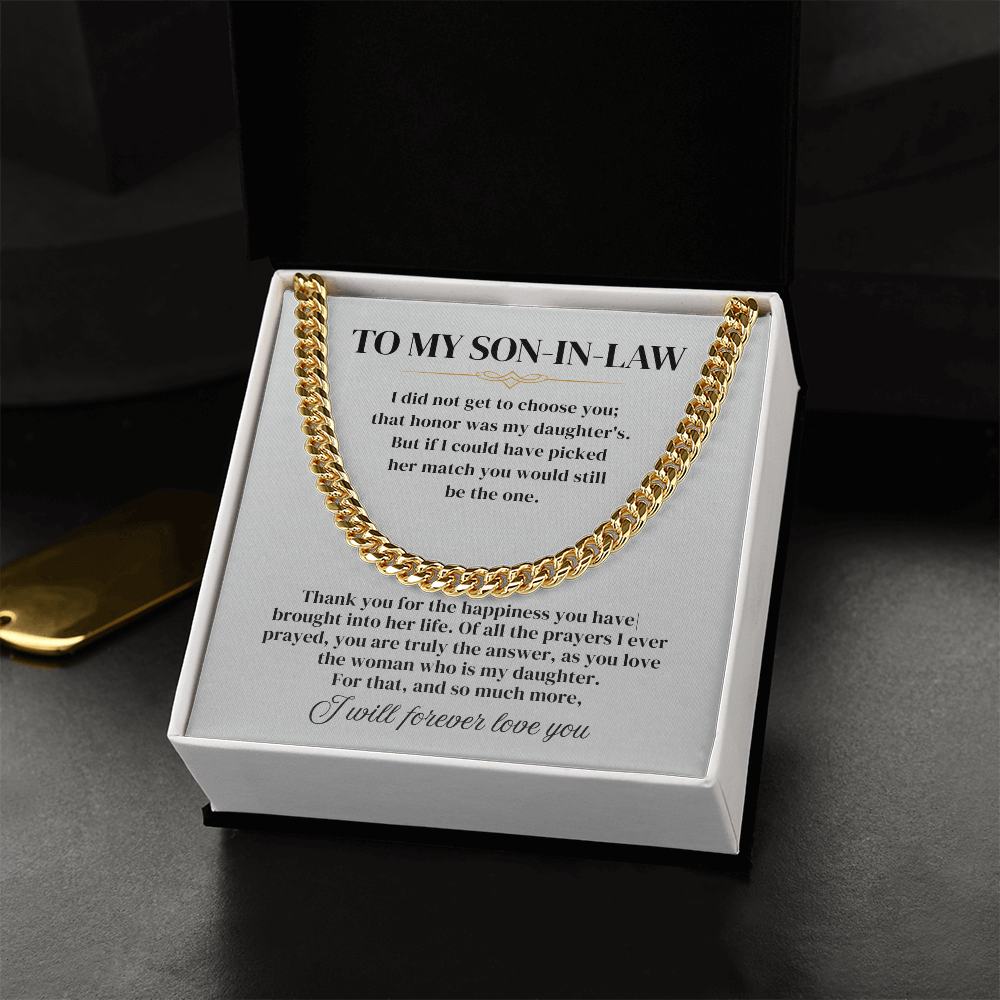 To My Son In Law - Cuban Link Chain Gift Set - SSIL1 Jewelry ShineOn Fulfillment