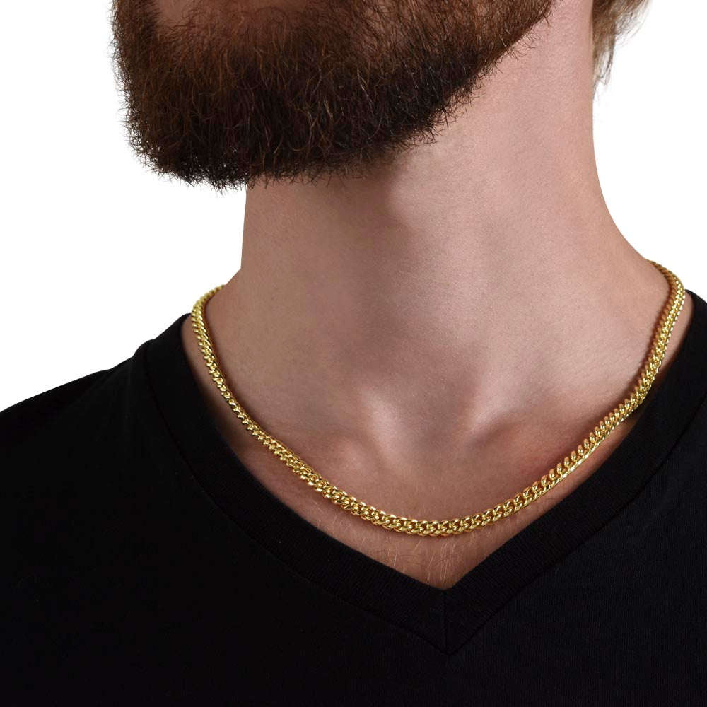 To My Son - Dad - Old Lion - Cuban Chain Gift Set - SS10 Jewelry ShineOn Fulfillment